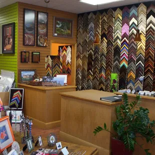 We have a very large selection of all of the latest framing materials.