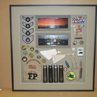 We are the very BEST at shadow box layouts and use all acid free materials.