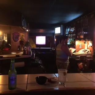 The bartender and this dark bar!!!