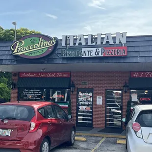 the front of the restaurant