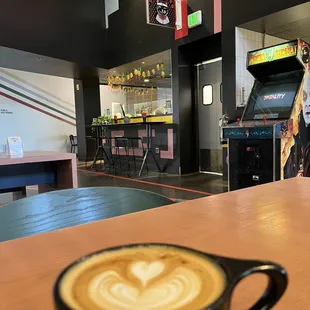 Latte inside the building