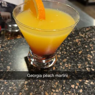 Georgia Peach martini.. excellent.. I had 3 they were so good. Also on Fri they are $5