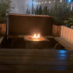 Patio fire pit.