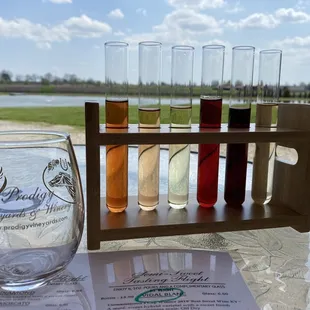 Wine flight &amp; tasting glass.
