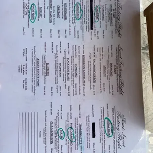 Tasting menu, circled is what I chose.