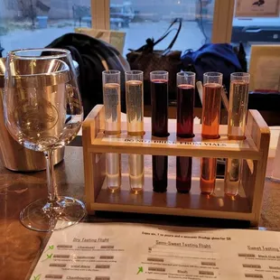 Tasting of dry and semi-sweet flight