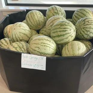 Orange crisp watermelon from Rush Springs