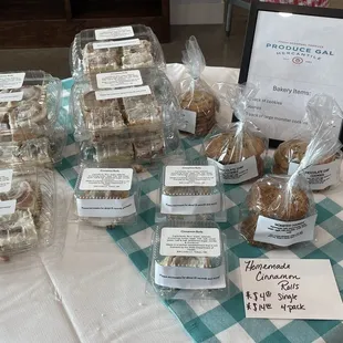 Cinnamon rolls and cookies