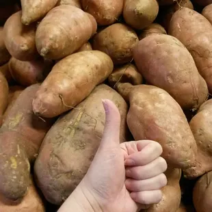 Look at the size of these sweet potatoes!  They&apos;re  $0.99/lb and the THREE we got weighed SIX pounds! !!