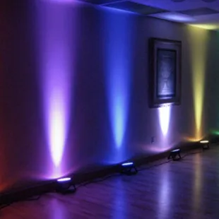 Multiple color up lights for all special occasions!