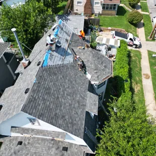 2 story grumble style roof replacement in Blackstone