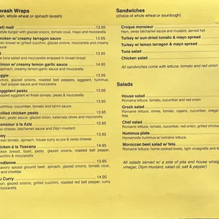 Our menu. Plus, we have fresh baked goods, smoothies, and delicious coffees.