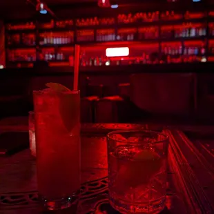 Two of the custom cocktails at Prohibición