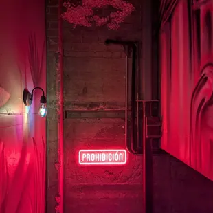 Heading down the stairs to the speakeasy