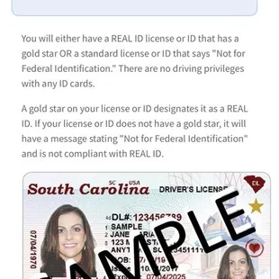 From the sc dmv you can clearly see a real Id can be verified with a gold star.