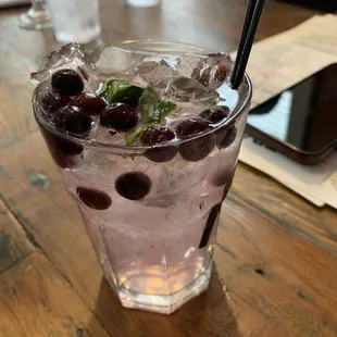 Blueberry and basil cocktail