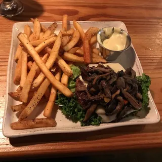Triple Mushroom Swiss Burger