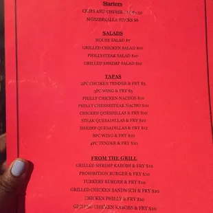 a hand holding a menu