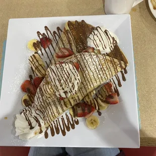 Banana and Strawberry Crepe