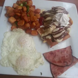 Coco Choco Waffle and Eggs