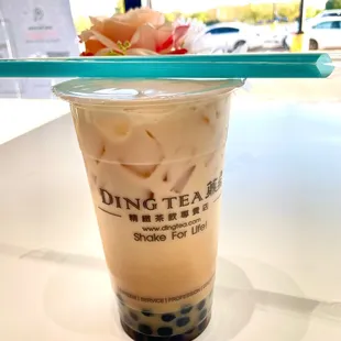 Black Tea Latte with boba (comes in only one size)