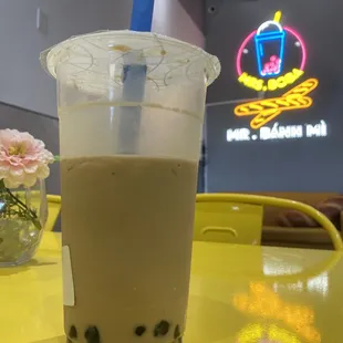 Brown Sugar Milk Tea with house boba