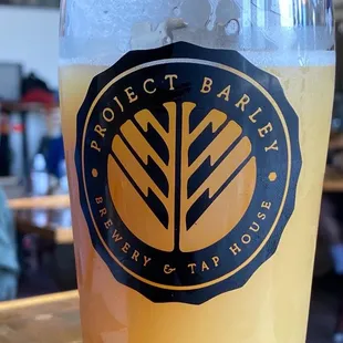 Drink food beer, friends.