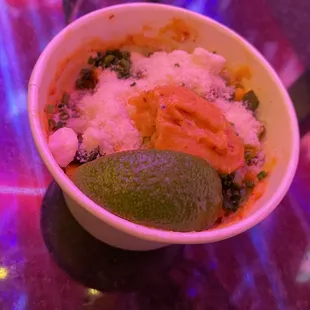 Grilled elote in a cup