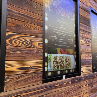 Menu is on the wall