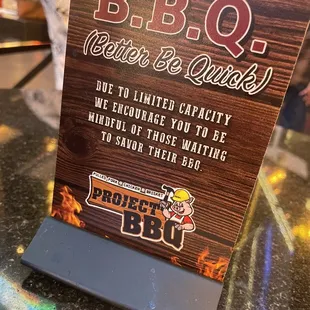 a sign for a bbq restaurant