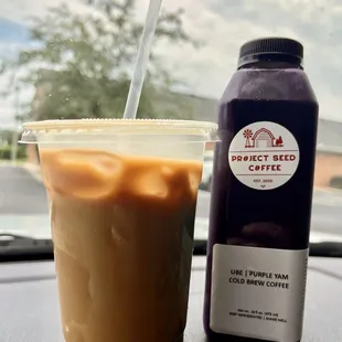 summer vibes (left) lavender &amp; rose; Ube cold brew coffee )right