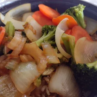 Stir fried veggie bowl