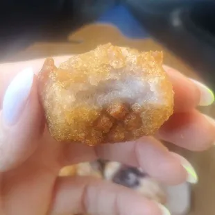 Ube mochi, very mild flavor super cheey texture