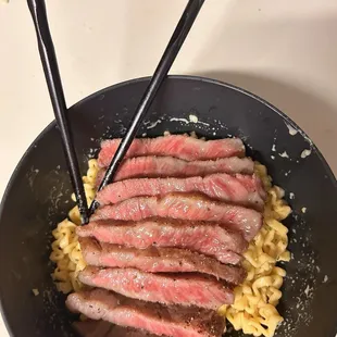 Half of the A5 Wagyu NY Strip