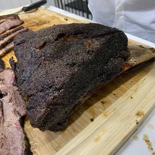 Prime Dino Ribs cooked and rested