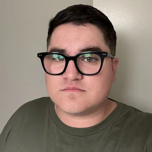 Angled view of a man's haircut