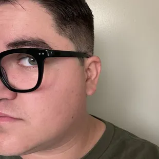 Side view of a man's haircut