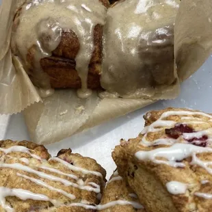 Scones and cinnamon rolls
