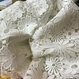 A french lace fabric I purchased.  For what, I don't know.  I just liked it so I bought it.  That's how fabric hoarders roll!