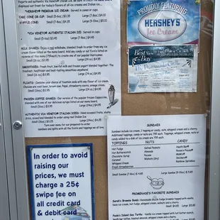 a notice board with information on it