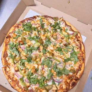 Indian style paneer Tikka masala pizza