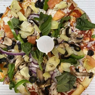 Vegan cheese vegetarian pizza