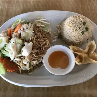 a plate of food on a table