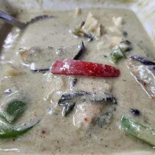 Green curry with chicken Spice level: 6