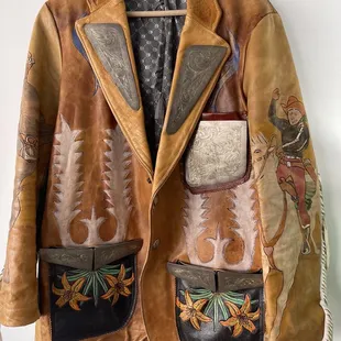 A custom made leather jacket