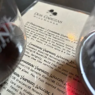 Dos Cabezas wine with an amazing pizza.  The best.