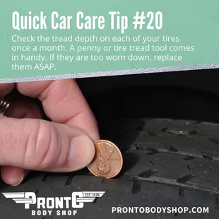 Check your tires EVERY MONTH. It's easy to check the tread depth with a penny. If you can see all of Lincoln's head, it's time to replace.