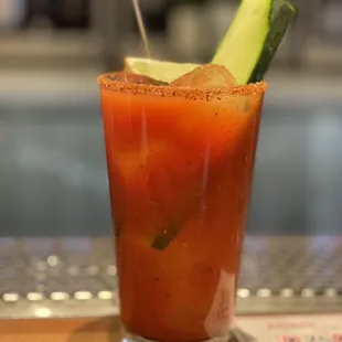 Awesome Bloody made by George at the wine bar.