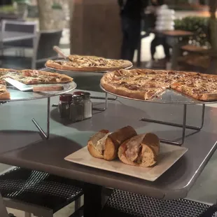 Pronto pizza, meat lovers, barbecue chicken and meatball sub :)