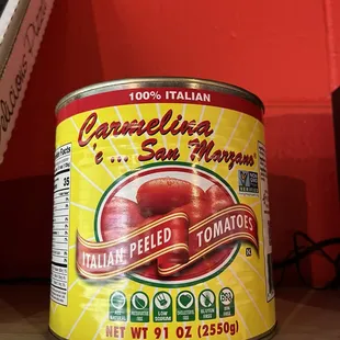 High quality imported tomatoes from Italy used in the red sauce.